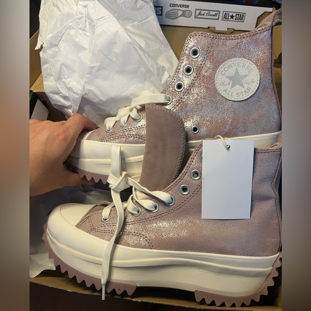 Converse Metallic Pink Run Star Hike Hi sz 9 nwb